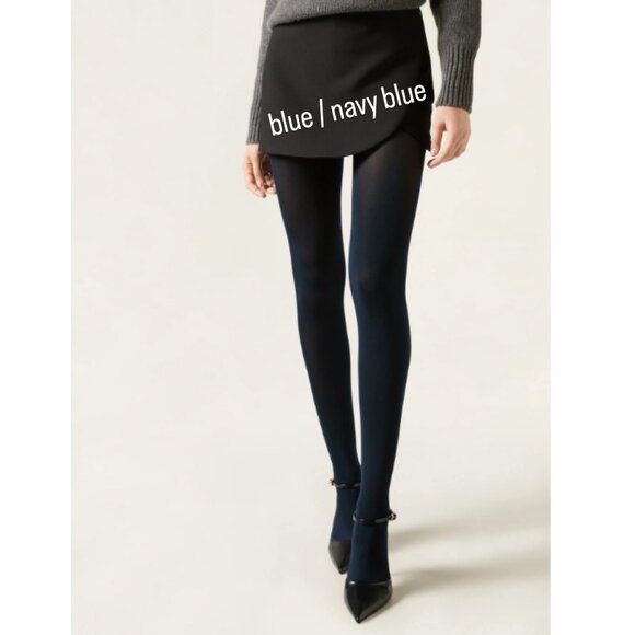 NAVY Tights * MADE IN ITALY – CALZEDONIA   NWT  NAVY BLUE - Picture 3 of 8